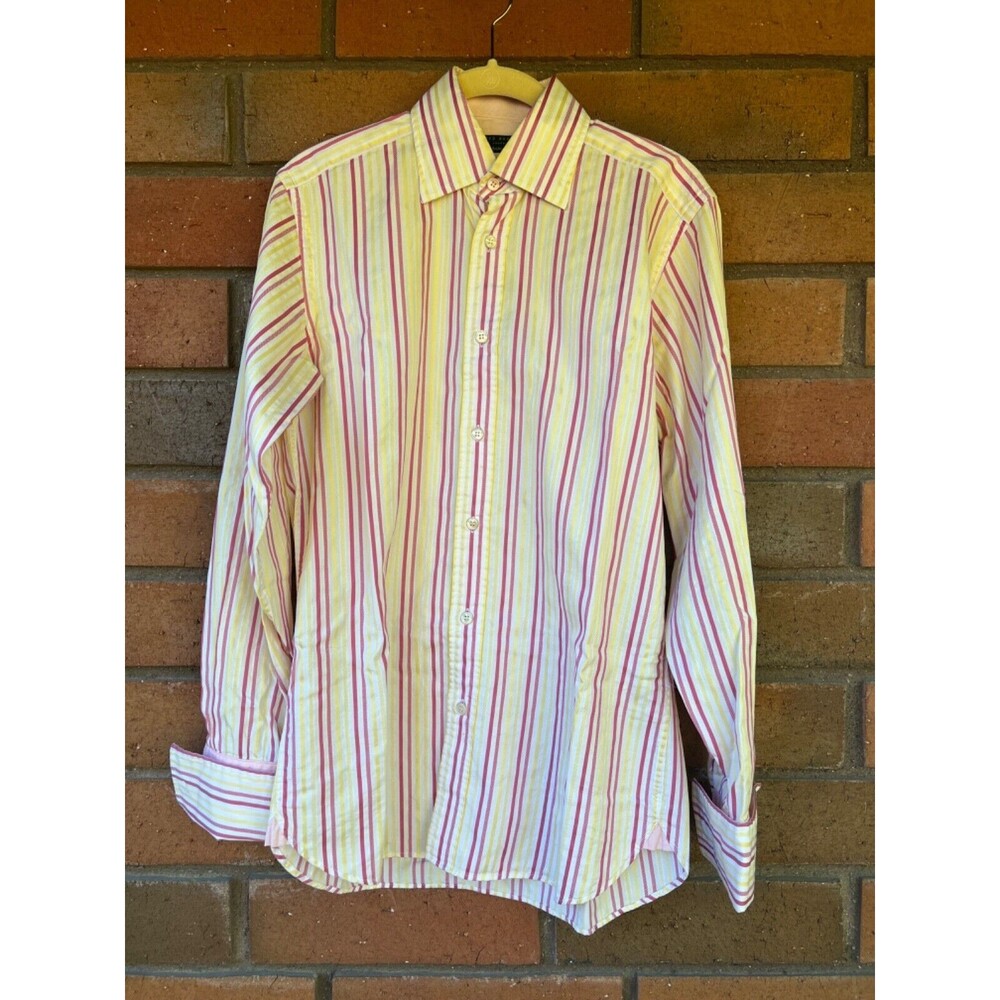 Archive Ted Baker London Dress Shirt French Cuff Striped | Mens (15) Small